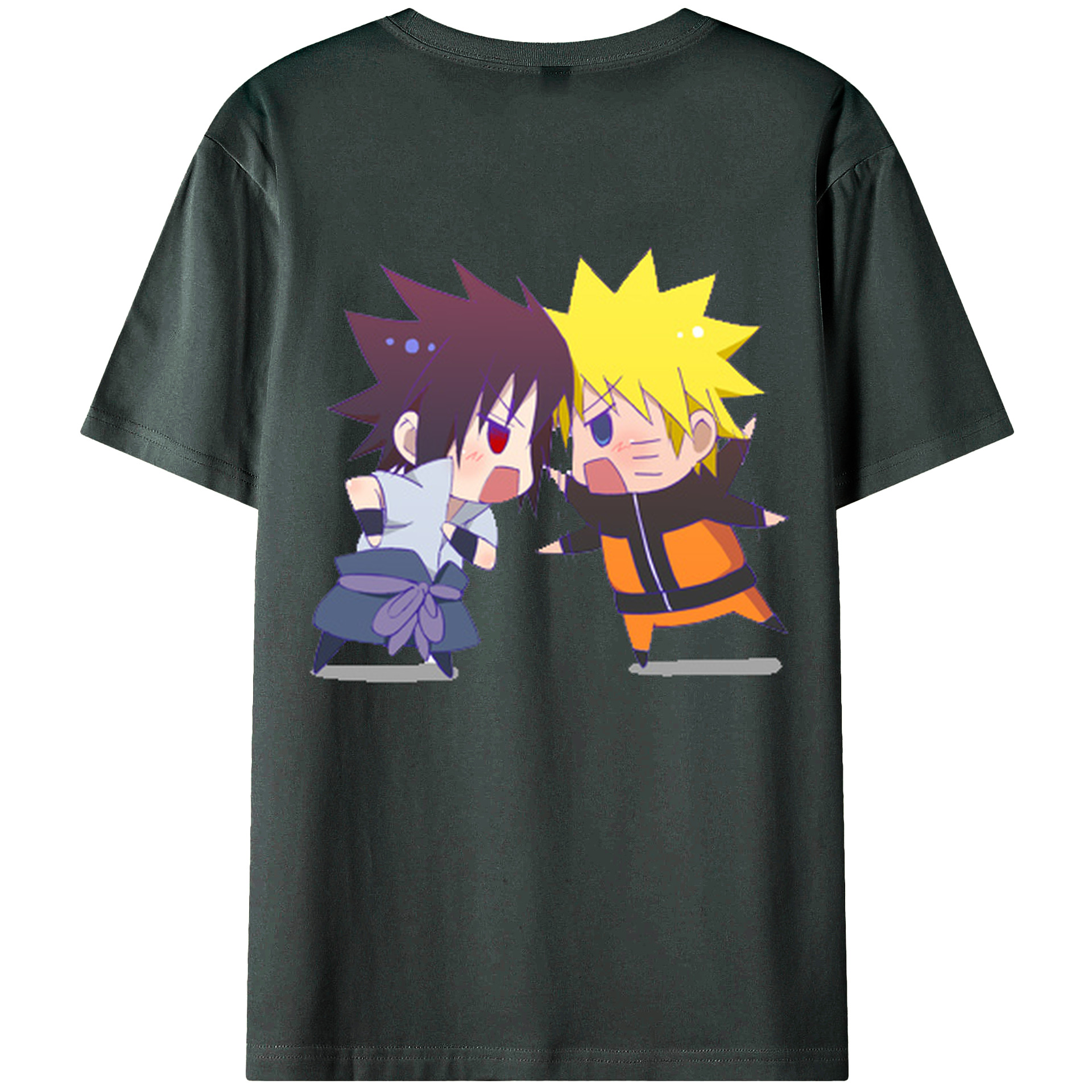 （画像用） NARUTO -ナルト- うずまき ナルト Uzumaki Naruto 綿100％ メンズ半袖Tシャツ（バックプリント） 通気性